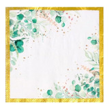 Guardanapo Papel Decoupage 20 Unid Luxo Borda Dourada Folha