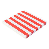 Guardanapo Papel Listrado Vermelho branco 32x32cm C 20 Folha