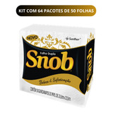 Guardanapo Snob Folha Dupla 23 5x23 5cm Kit 64 Pacotes
