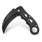 Gudaoshop 3 Faca Canivete Tático Curvado Karambit Combate Adaga Afiada Cor Preto