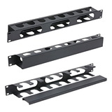 Guia De Cabos Rack De Telecom 1u Organizador Kit C 5 Peças Cor Preto
