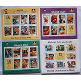 Guiana 4 Blocos Mint Disney Desenhos Donald Mickey