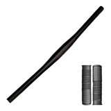 Guidão Alumínio Curvo Ou Reto Preto 700mm Par De Manoplas