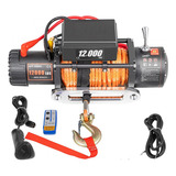 Guincho Elétrico 12000lb Cabo Kevlar Laranja Jeep Troller