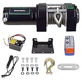 Guincho Elétrico Kit De Guincho Elétrico De Corda De Nylon ATV UTV 12V 1 587 6 Kg Com Controle Remoto Sem Fio E Controle Com Fio Para Reboque Jeep Off Road SUV Caminhão Carro Reboque Barco