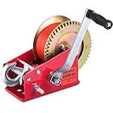 Guincho Manual Resistente 1-587 Kg Com Alça De Nylon E Alça De Catraca Gancho 2 Engrenagens Guincho Manual De Reboque Guincho Para ATV Boat Trailer Truck Auto -3500 Vermelho-