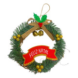 Guirlanda C Laço E Guizos Enfeite Feliz Natal Enfeite 18 Cm