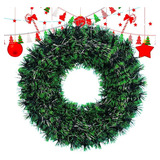 Guirlanda Coroa Festão Porta Natal Verde Enfeite Luxo 36cm