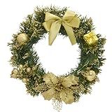 Guirlanda De Natal 30 Cm Dourada Enfeite Natalino Porta Luxo Decoracao Premium