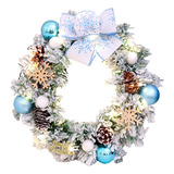 Guirlanda De Neve Caindo Azul De Natal Com Luzes Christmas D