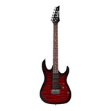 Guitarra Elétrica Ibanez Rg Gio Grx70qa De Choupo Transparent Red Burst Com Diapasão De Amaranto