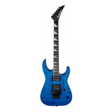 Guitarra Elétrica Jackson Js Series Js32 Dka Dinky De Choupo Transparent Blue Brilhante Com Diapasão De Amaranto