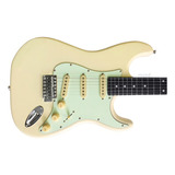 Guitarra Elétrica Memphis Stratocaster Mg 30 De Amieiro Olympic White Satin Com Diapasão De Jacarandá