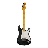 Guitarra Elétrica Michael St Gm222n Stratocaster De Tília Metallic Black Com Diapasão De Bordo