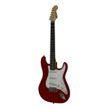 Guitarra Elétrica Queen s D137561 Stratocaster De Hardwood Vermelha E Branca Com Diapasão De Bordo açucareiro