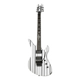 Guitarra Elétrica Schecter Synyster Standard De Mogno Gloss White With Black Pin Stripes Brilhante Com Diapasão De Ébano
