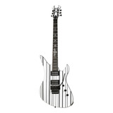Guitarra Elétrica Schecter Synyster Standard De Mogno Gloss White With Black Pin Stripes Brilhante Com Diapasão De Ébano