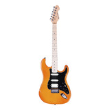 Guitarra Eletrica Strato Michael Rocker Gms250 C P2 Playback Cor Amber Orientação Da Mão Destro
