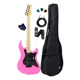 Guitarra Eletrica Strinberg Sts100 Rosa Capa Acessórios