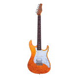 Guitarra Elétrica Tagima Classic Series Stella Dw De Bordo mogno 2021 Transparent Amber Com Diapasão De Pau rosa