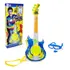 Guitarra Infantil Brinquedo E Microfone Conecta Celular Cor Azul