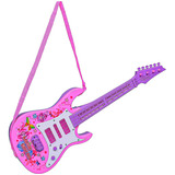Guitarra Infantil Brinquedo Star Rosa Som