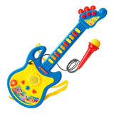 Guitarra Infantil C Microfone Luz