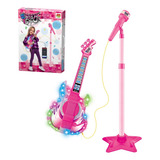 Guitarra Infantil Com Microfone E Pedestal Rock Show Dm Toys