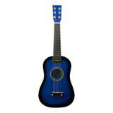 Guitarra Infantil De Madeira Azul De