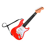 Guitarra Infantil Elétrica Cordas De Aço Brinquedo Art Brink Cor Vermelho