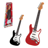 Guitarra Infantil Elétrica Cordas De Aço Música E Luz Rock
