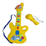 Guitarra Infantil Eletrica Microfone Karaoke Musical