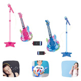 Guitarra Infantil Microfone Pedestal Karaokê Conecta Celular