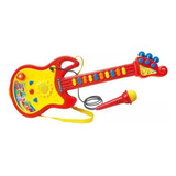 Guitarra Infantil Musical C Microfone P Cantar C Som E Luz