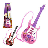 Guitarra Infantil Premium Led E Som Instrumento Criança