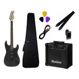 Guitarra Michael Gm217n Strato Preta Gt1200 Sheldon Acess