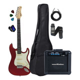 Guitarra Tagima Tg500 Bk Cubo Maxx15 E Acessórios