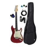 Guitarra Tagima Tg500 Bk Stratocaster Capa E Afinador