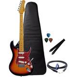 Guitarra Tagima Woodstock Tg530 Sb Sunburst Capa Kit