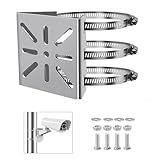 Gusfeliz Suporte Universal De Parede Com 3 Voltas Adaptador De Montagem Vertical De Aço Inoxidável Para Câmera De Segurança CCTV PTZ Dome Indoor Outdoor AP Access Point Client CPE 1 Pacote