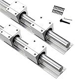 GUWANJI 2 Peças De Trilho Linear De 16 Mm SBR16-800 Mm - 4 Peças SBR16UU Bloco De Rolamento Deslizante Linear Comprimento 31-5 Polegadas -800 Mm- Para Haste De Eixo Totalmente Supoetada