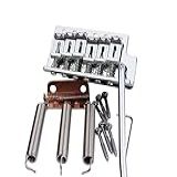Guyker Tremolo Bridge Selins Vintage De Aço Dobrado E Bloco De Zinco Compatíveis Com Guitarra Elétrica Start ST GG 1004 Cromado