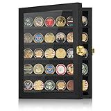 GYaozii Vitrine De Moedas De Desafio Militar 11x14 Pol Caixa De Sombra De Medalha Com Vidro Acrílico Hd Prateleiras Removíveis De 2 Ranhuras Suporte De Coleção De Moedas De Montagem Em P