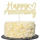 Gyufise 1 Pacote De Decorações De Topo De Bolo De Feliz Aniversário Dourado Glitter Casamento Aniversário Decoração De Bolo Decoração De Bolo