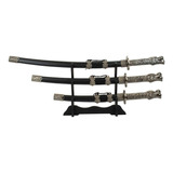 Jg 3 Mini Espada Decorativa Japonesa Katana 61cm 51cm 42cm