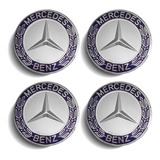 Jg 4 Calota Centro Roda Mercedes C 180 200 250 300 Emblem Az