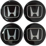 Jogo Emblema Resinado Honda Preto Centro Calota Roda 48mm 