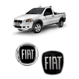 kem-kem Kit 2 Emblemas Fiat Preto Strada Working 14 Cab Simples
