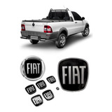 kem-kem Kit 8 Emblemas Fiat Preto Strada Working 14 Cd