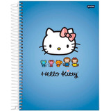 ketty-ketty Caderno Espiral Univ Cd 1 Mat 80 Fls Hello Kitty Fundo Azul
